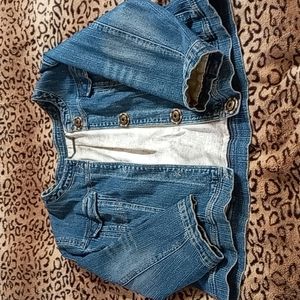 Beautiful lined Simon Chang blue jean jacket
